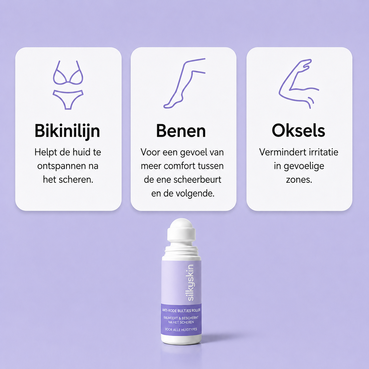 SilkyRoll – Aftershave roller tegen rode bultjes